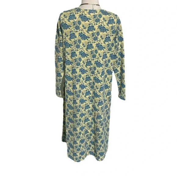 Lularoe S Sarah yellow with‎ blue floral cardigan duster with pockets - Picture 3 of 6